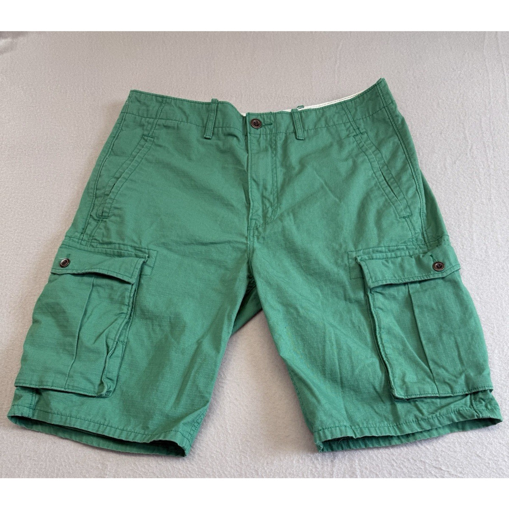 Levi’s Kelly Green Cargo Shorts Mens 32 Ripstop Cotton Relaxed Fit - Picture 4 of 13